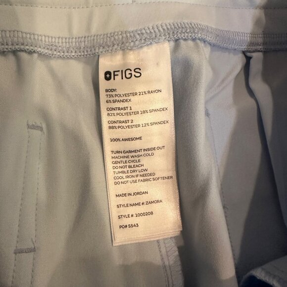 FIGS WOMENS LIGHT BLUE JOGGER SCRUB PANTS LARGE PETITE - Picture 6 of 10